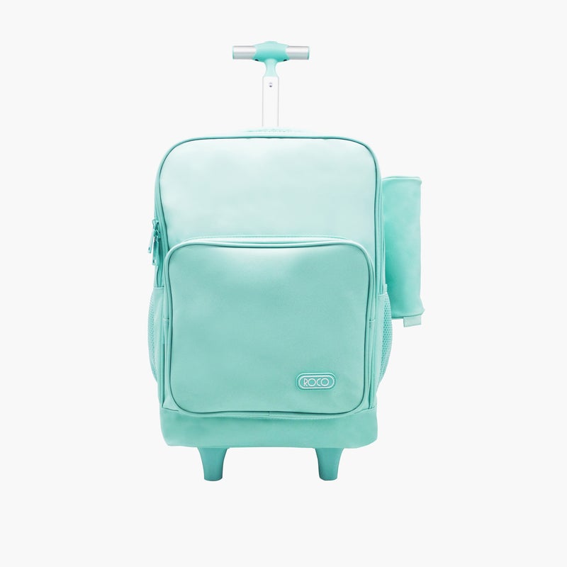 Solid 15.6-inch Trolley Backpack with Retractable Handle and Pencil Pouch - 46x33x20 cms